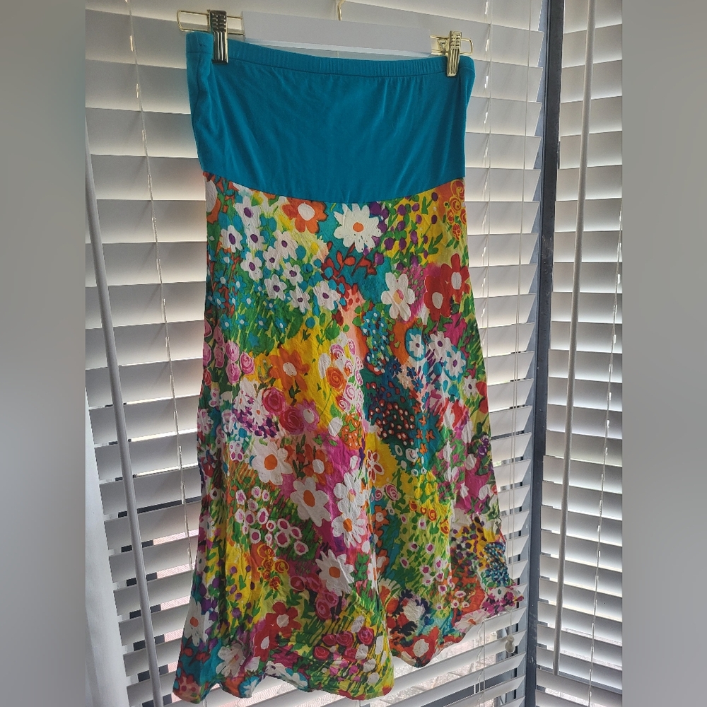 Jams World Blue Midi A-Line Dress for Casual Wear